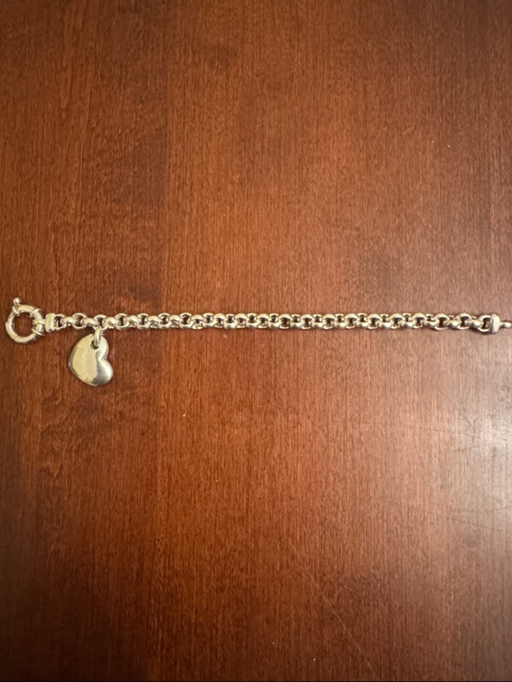 Milor 925 Italy Sterling Silver Heart Charm Link Bracelet